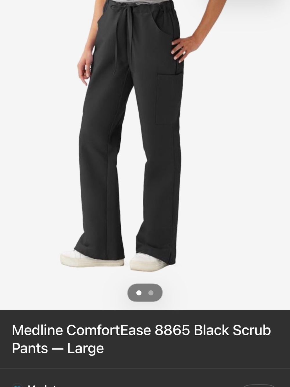 Medline ComfortEase Women's Wide Leg Scrub Pants - Black